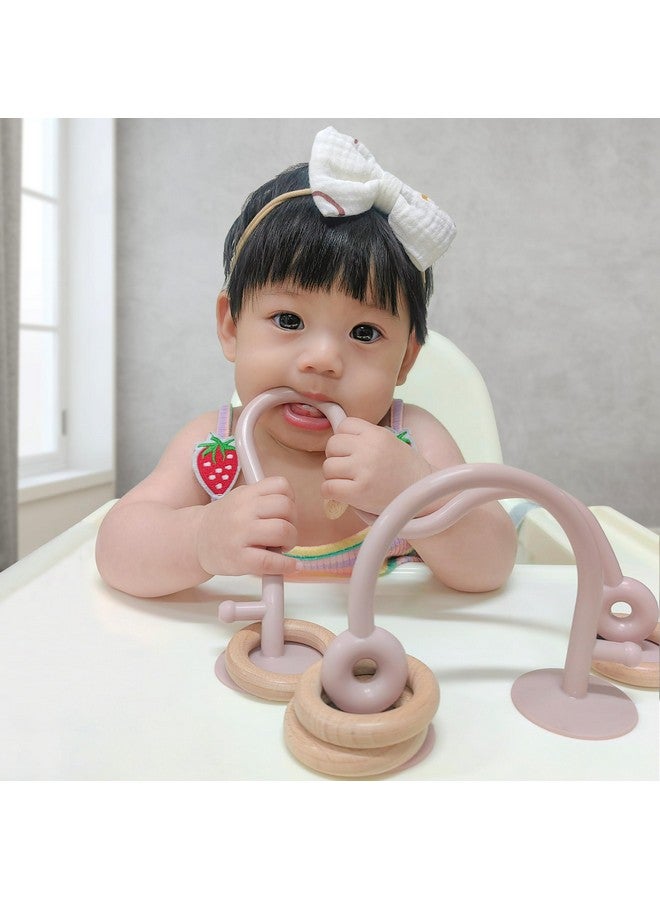 Socub High Chair Toys with Suction Cups for Infant Toddlers 6-12 18 Months, Educational Interactive Table Toys | Silicone Teething Toy | Baby Sensory Chew Toy for Baby Boys Girls (Pink) - Image 3
