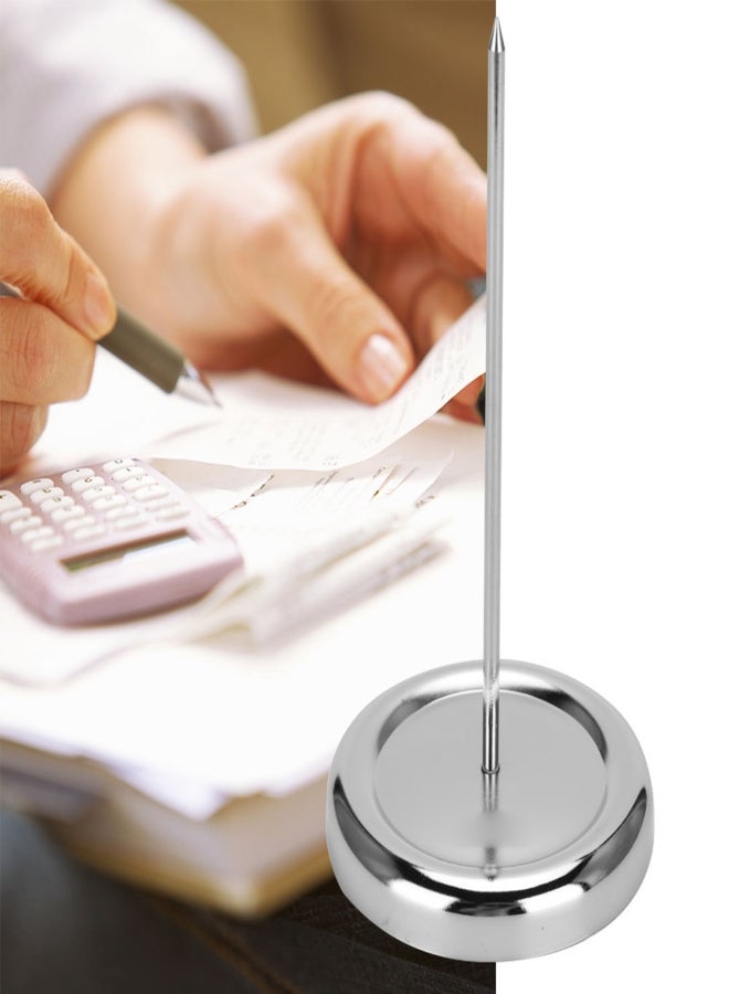 حامل مذكرات ورقية مستقيم من الفولاذ المقاوم للصدأ، محور شيك، شوكة فواتير، عصا إيصالات - Image 2