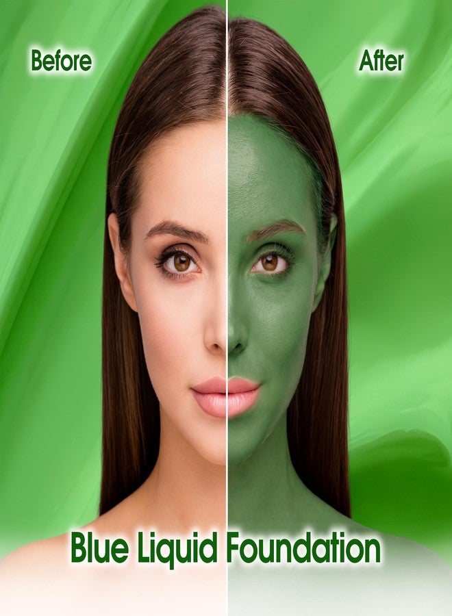 ويسمي طلاء وجه وجسم أخضر من ويسمي، هدايا صغيرة لعيد الميلاد، كريم أساس سائل بتغطية كاملة لمكياج ساحرة الهالوين، زي إلفابا، إكسسوارات عيد القديس باتريك - Image 2