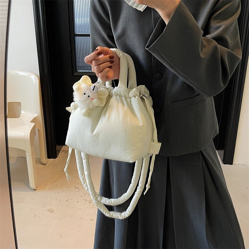 Nylon Backpack Women'S Down Cotton Fashion Student Bag Portable Cosmetic Bag Casual Shoulder Bag Women'S Bag - Image 2