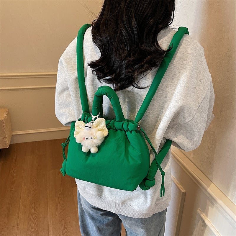 Nylon Backpack Women'S Down Cotton Fashion Student Bag Portable Cosmetic Bag Casual Shoulder Bag Women'S Bag - Image 5
