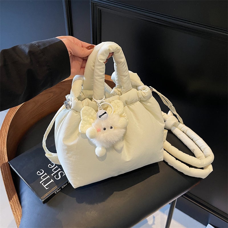 Nylon Backpack Women'S Down Cotton Fashion Student Bag Portable Cosmetic Bag Casual Shoulder Bag Women'S Bag - Image 3