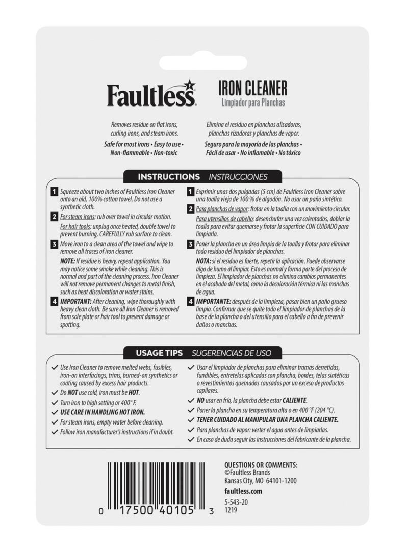 Faultless Faultless Iron Cleaner 0.17oz Tube Twin Pack, Non-flammable and non-toxic, Safe for most irons.  - Image 2
