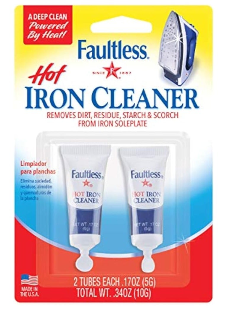 Faultless Iron Cleaner 0.17oz Tube Twin Pack, Non-flammable and non-toxic, Safe for most irons. - Image 1