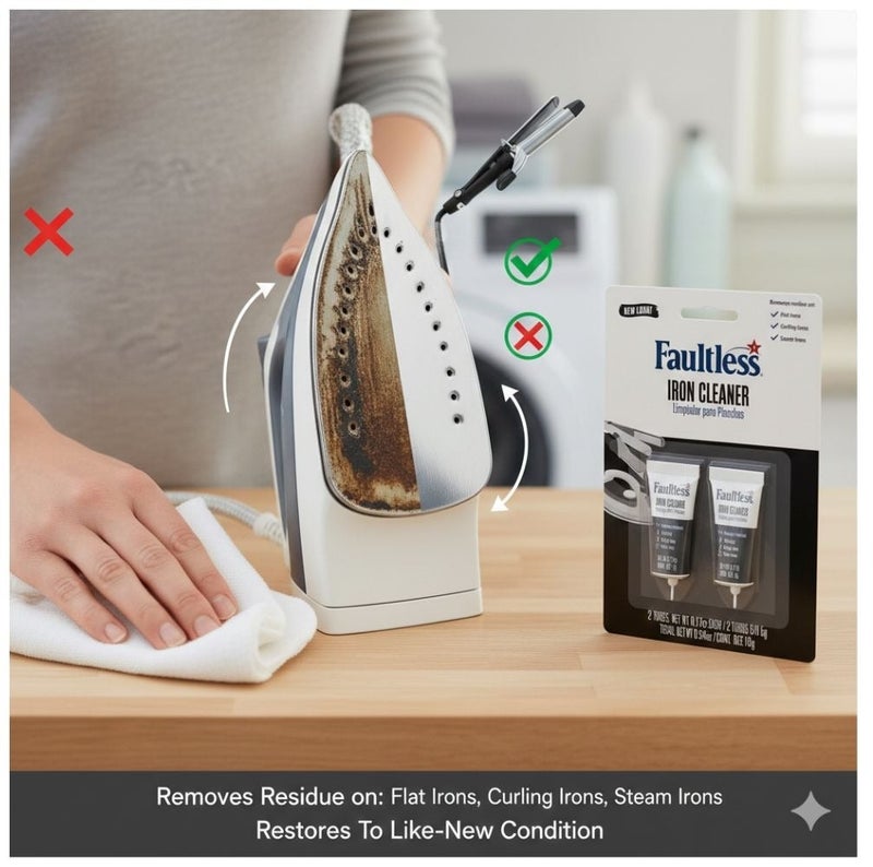 فولتلس منظف المكواة 0.17 أونصة عبوتان – قلم تنظيف مكواة البخار، يزيل بقايا الاحتراق وتراكم الأقمشة، يعيد نعومة قاعدة المكواة ويحسن أداء الكي بسهولة - Image 3