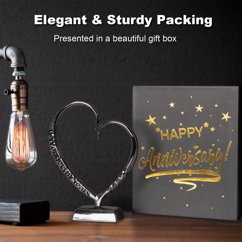 BESZONE 6 Year Anniversary Iron Gifts for Her, 6th Wedding Anniversary for Couples Gifts Steel for Him Wife Husband Men, Hand Forged Heart Iron Steel Art Keepsake Home Decor - Image 3