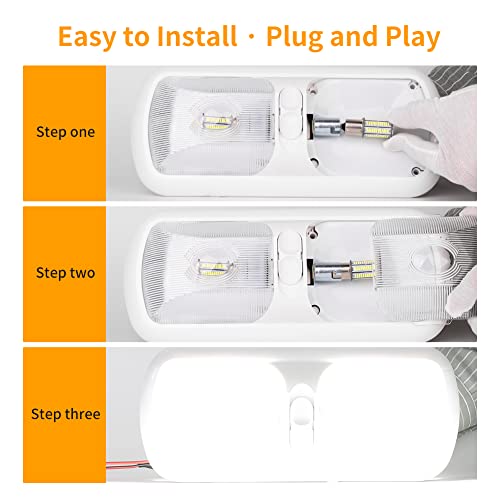 RVZONE 1142 1076 1130 1176 1075 S8 BA15D LED Bulbs, Super Bright 3014 105SMD LED Replacement for 12 Volt RV Camper Trailer Boat Trunk Interior Lights 4-Packs White - Image 5
