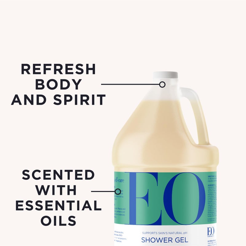 EO Shower Gel Body Wash Refill, 1 Gallon, Grapefruit and Mint, Organic Plant-Based Skin Conditioning Cleanser with Pure Essentials Oils, Pack of 1 - Image 3