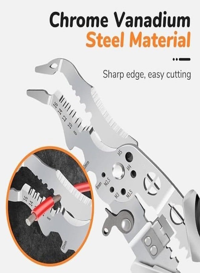 Heiter 12-in-1 Wire Stripper and Cutter Pliers Tools For Electricians Wire and Cable Stripping, Cutting, Winding, Crimping Precision Stainless Steel Hand Tool for Electrician Decrustation Tool - Image 5