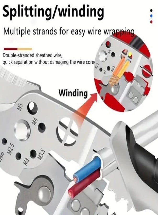 Heiter 12-in-1 Wire Stripper and Cutter Pliers Tools For Electricians Wire and Cable Stripping, Cutting, Winding, Crimping Precision Stainless Steel Hand Tool for Electrician Decrustation Tool - Image 4