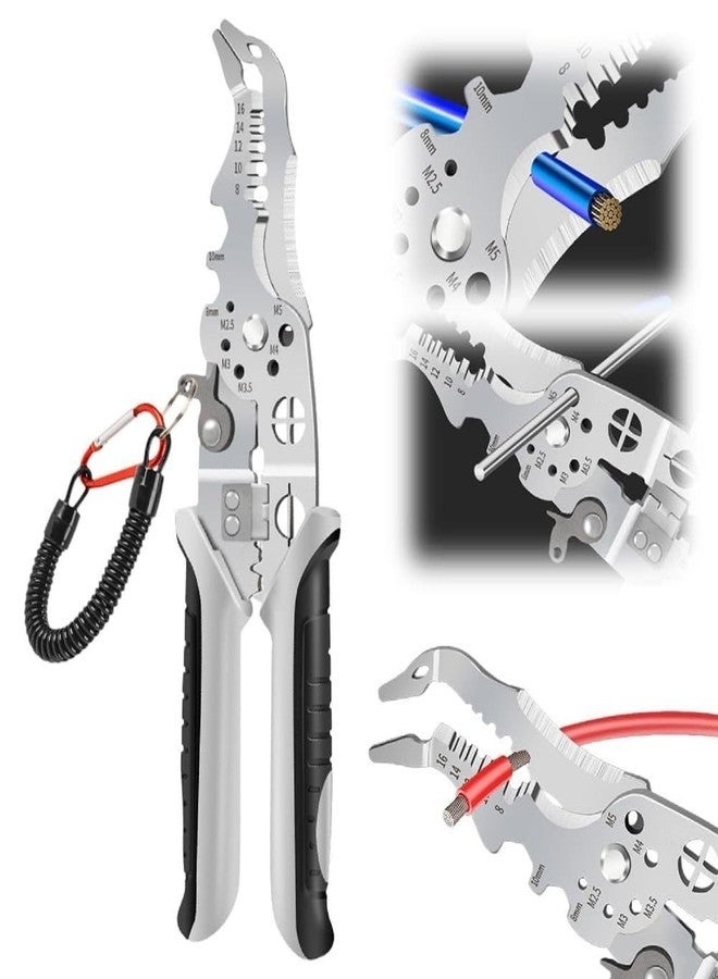 Heiter 12-in-1 Wire Stripper and Cutter Pliers Tools For Electricians Wire and Cable Stripping, Cutting, Winding, Crimping Precision Stainless Steel Hand Tool for Electrician Decrustation Tool - Image 1