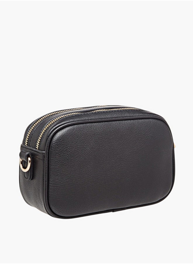 Le Confort Monogram Embossed Crossbody Bag with Zip Closure and Chain Strap  - Image 3