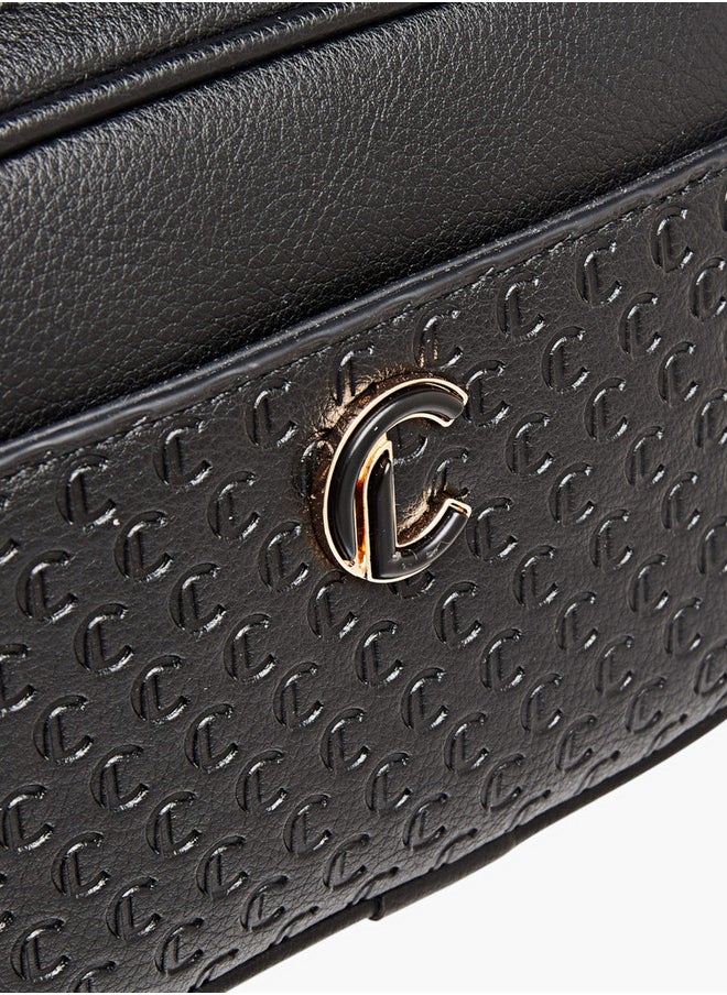Le Confort Monogram Embossed Crossbody Bag with Zip Closure and Chain Strap  - Image 4