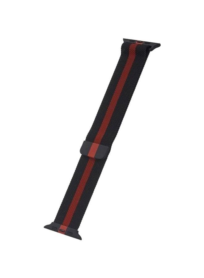 Premium Silicone Watch Strap Compatible with 42mm and 44mm Smartwatches Black and Red Color Options for Men and Women