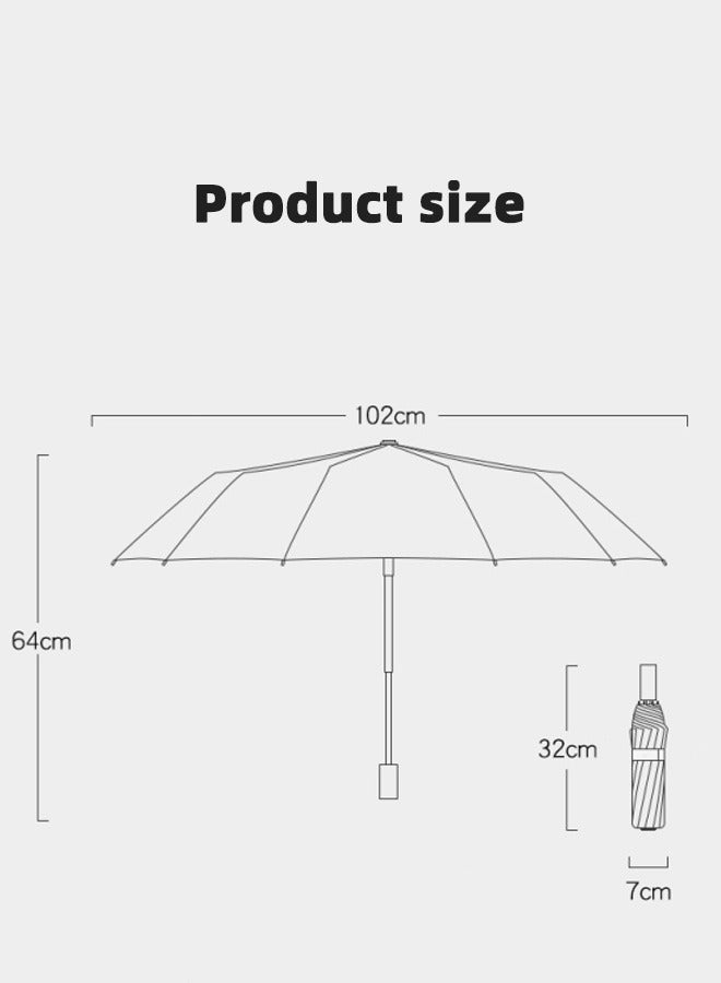 Joychic مظلة قابلة للطي قوية محمولة 12 ضلع كبيرة مقاومة للرياح ومقاومة للمطر ومضادة للأشعة فوق البنفسجية مظلة سفر أوتوماتيكية زرقاء داكنة - Image 4