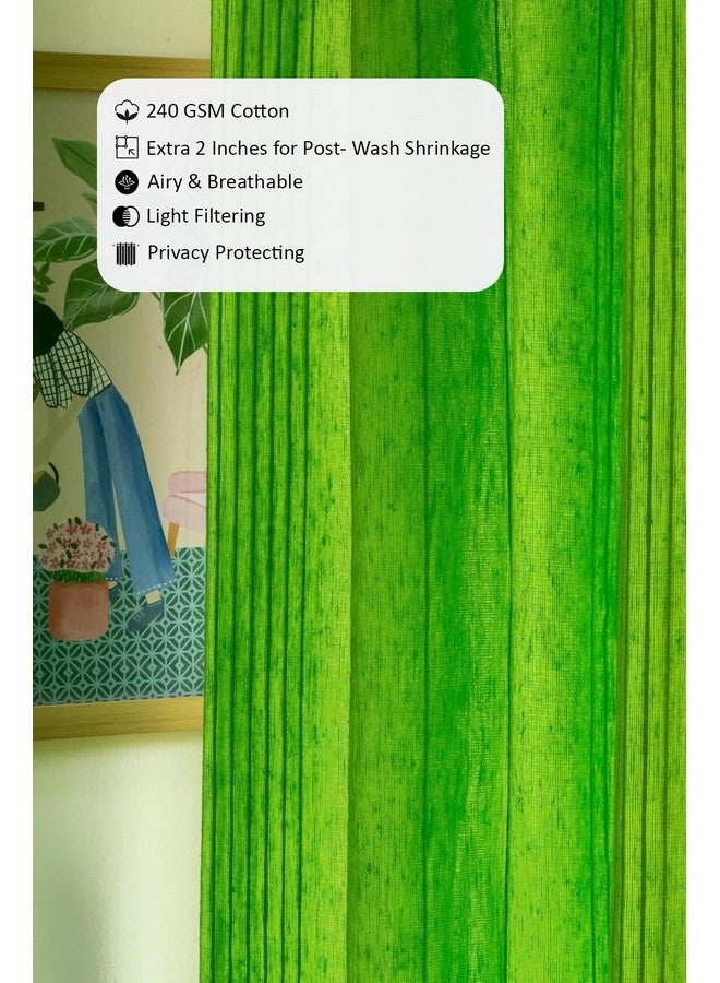 RANGBHAR Handloom Cotton Curtains for Windows, Cotton Curtains 5 Feet Set of 2 with Eyelets, (Solid Green, Window-5 Feet X 4 Feet) - Image 5