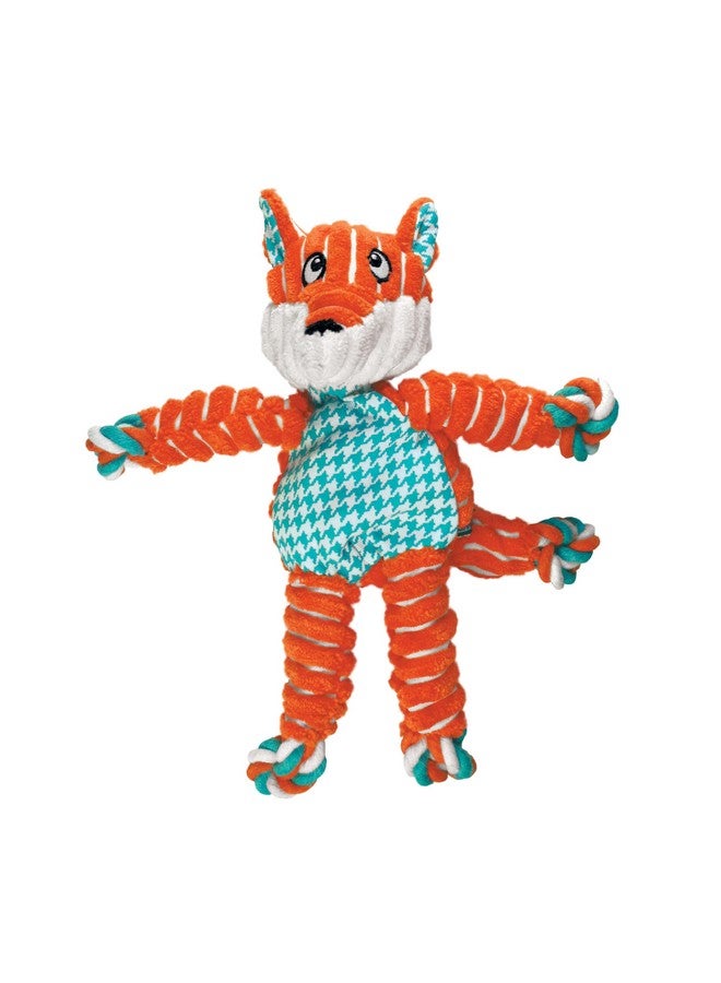 KONG Floppy Knots Fox Dog Toy, Durable Soft Plush with Internal Cotton Rope Skeleton, Interactive Cuddly Toy for Tugging, Shaking, Thrashing, Gentle Chewing, Squeaker Reduces Boredom, Medium/Large - Image 1