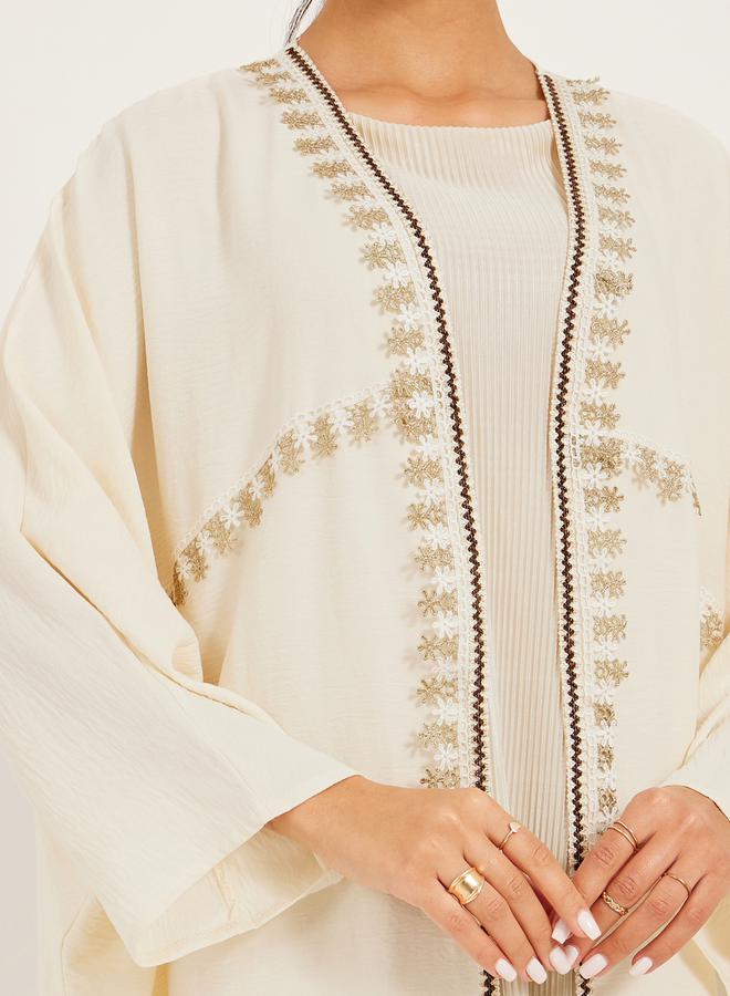 ستايلي عباية مفتوحة مزينة بالدانتيل - Image 4