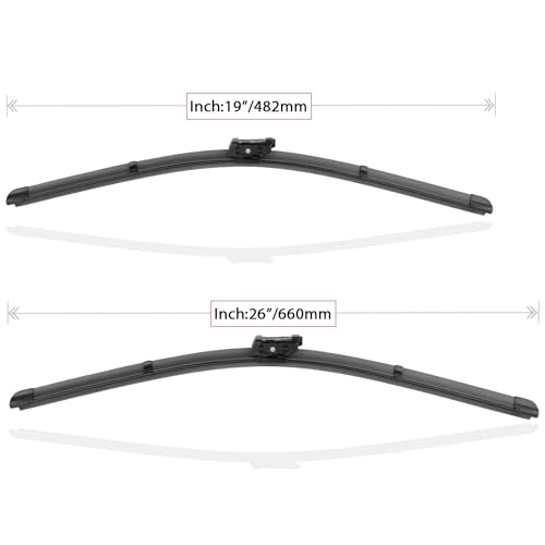Raintok راينتوك 26" 19" شفرات مساحات الزجاج الأمامي بديل لسيارة تسلا موديل 3 من 2017-2023 و تسلا موديل Y من 2020 2021 2022 2023 مجموعة شفرات المساحات الأمامية بجودة المصنع الأصلية لسيارتي - (عبوة من 2) - Image 5