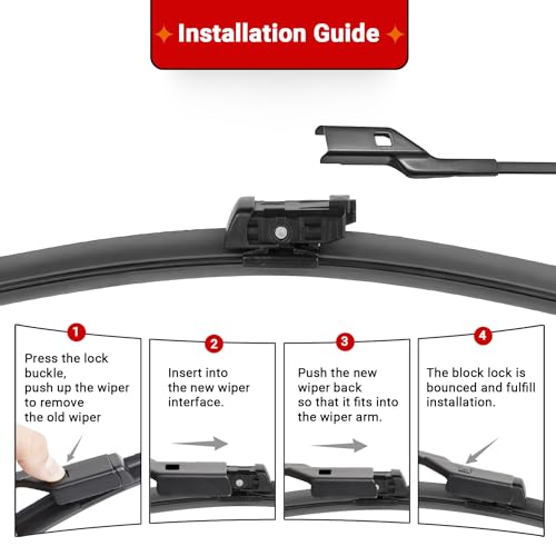 Raintok راينتوك 26" 19" شفرات مساحات الزجاج الأمامي بديل لسيارة تسلا موديل 3 من 2017-2023 و تسلا موديل Y من 2020 2021 2022 2023 مجموعة شفرات المساحات الأمامية بجودة المصنع الأصلية لسيارتي - (عبوة من 2) - Image 4