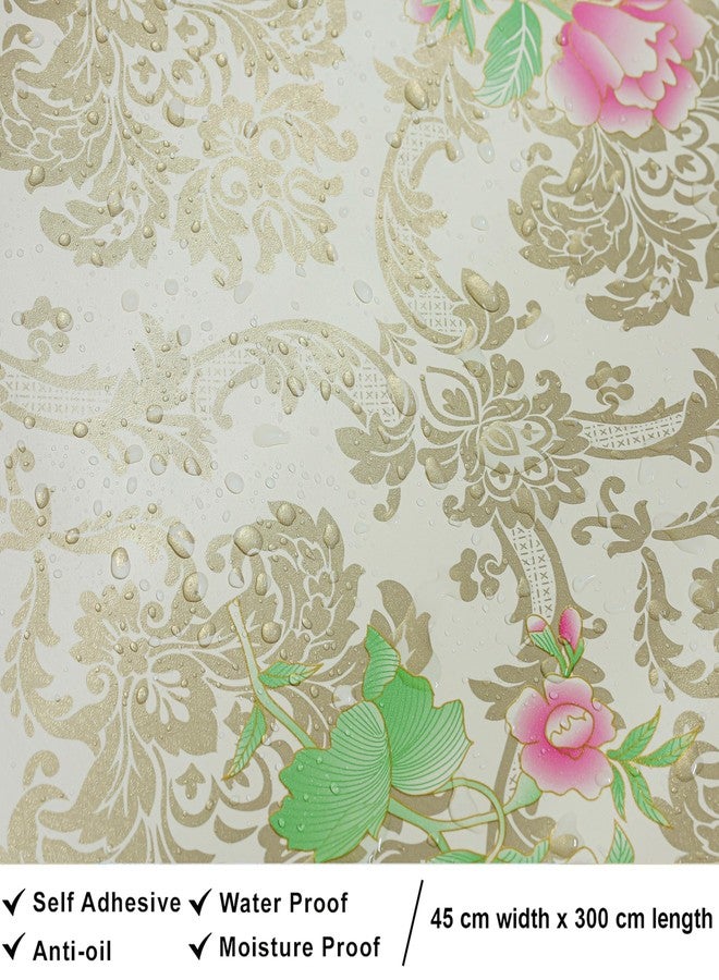 HOMEMATES Self-Adhesive Wallpaper Waterproof Old Furniture Vinyl Stickers Wooden Door Wardrobe Desktop PVC Wall Papers 45 X 304 CM- (Lotus Flower) - Image 4