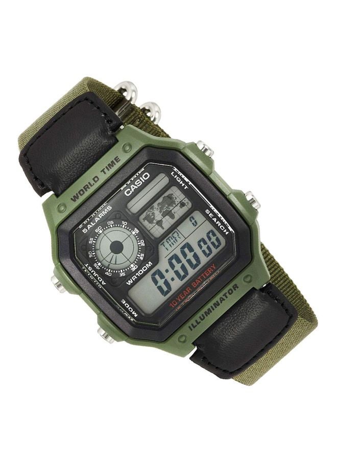 كاسيو ساعة يد رقمية للشباب AE-1200WHB-3B - قياس 39 مم - أخضر/أسود رجال - Image 5
