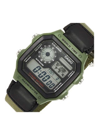 Men Youth Digital Watch AE-1200WHB-3B - 39 mm - Green/Black - view 4