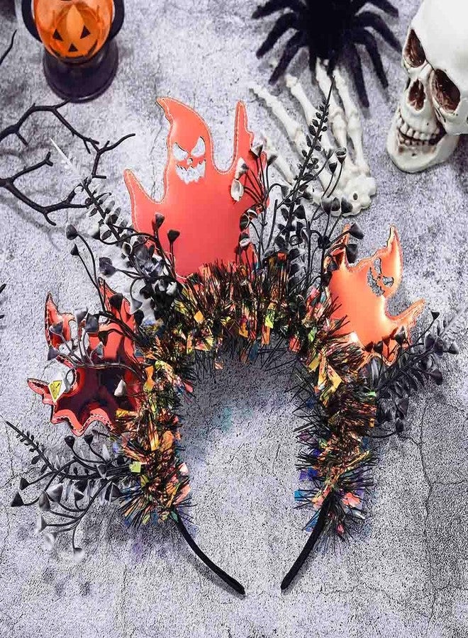 Urieo Ghost Light Up Headband Witch Led Headpiece Halloween Costume Glow Hair Accessories for Women - Image 2