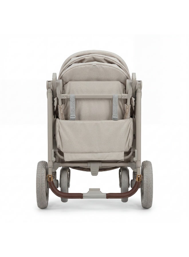 burbay Premium Urban Baby Stroller with Adjustable Reclining Seat, Shock-Absorbing All-Terrain Wheels, and Compact One-Hand Fold – New Version - Image 4