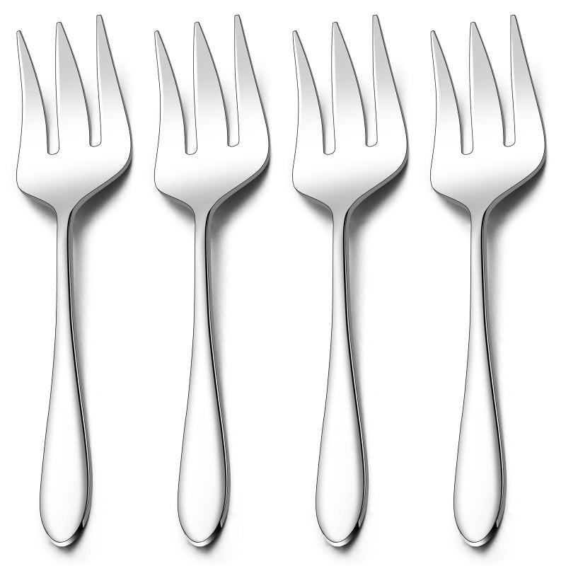 Stainless Steel Serving Forks Efar 4Piece Metal Hostess Serving Utensils Set for Meat Catering Buffet Party Kitchen Restaurant Nontoxic  Dishwasher Safe