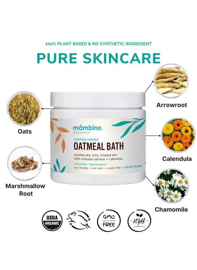 Mambino Organics L Oatmeal Bath Soak - 2-Pack Oatmeal Powder For Dry, Irritated, Itchy Skin Relief - Cruelty-Free, Vegan Handmade Bath Products For Adults Bath, Kids Bath, Baby Bath By Mambino Organics  - Image 3