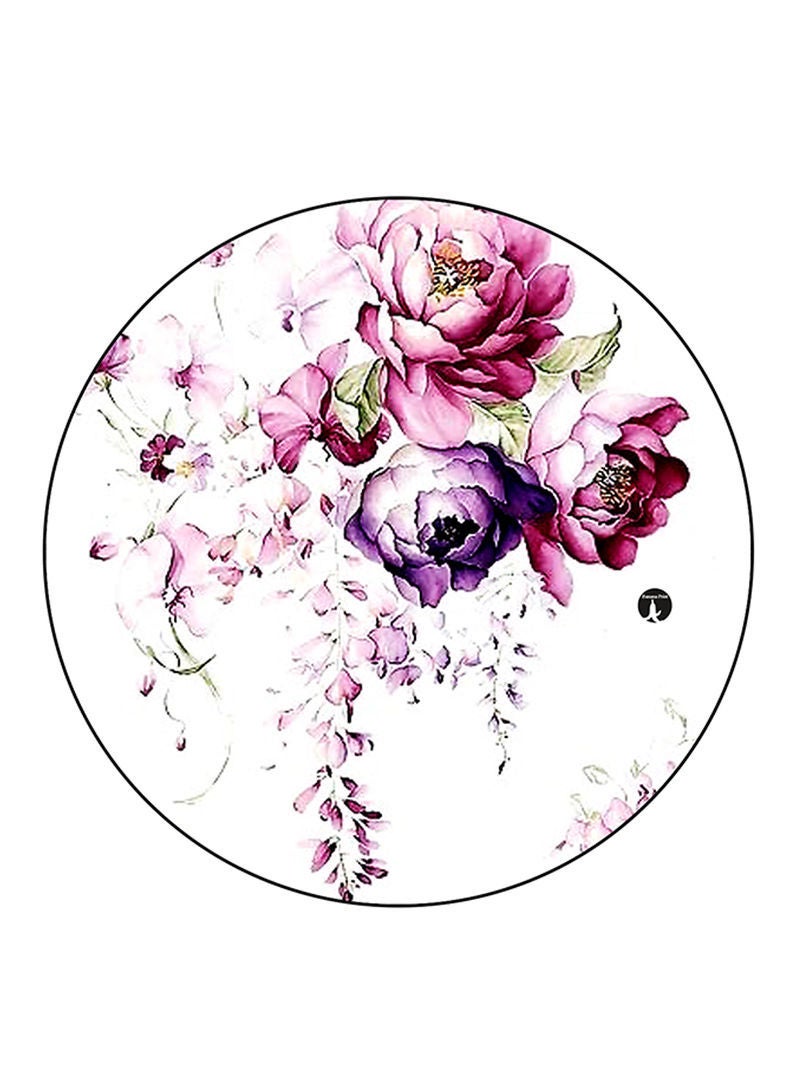 RKN Flowers Printed Fridge Magnet  Round  Multicolour - Image 1