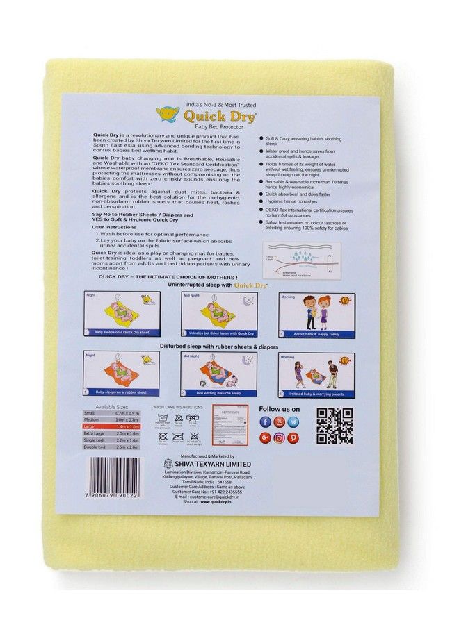 Quick Dry Baby Bed Protector (Large Yellow) - Image 4