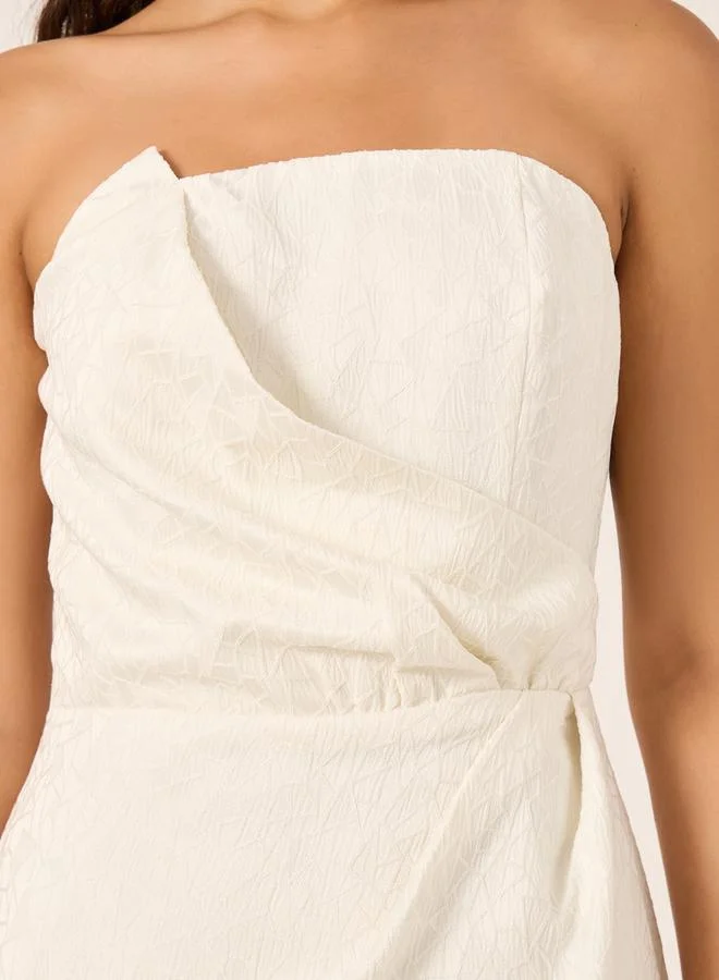 Styli Strapless Ruffle Midi Dress
