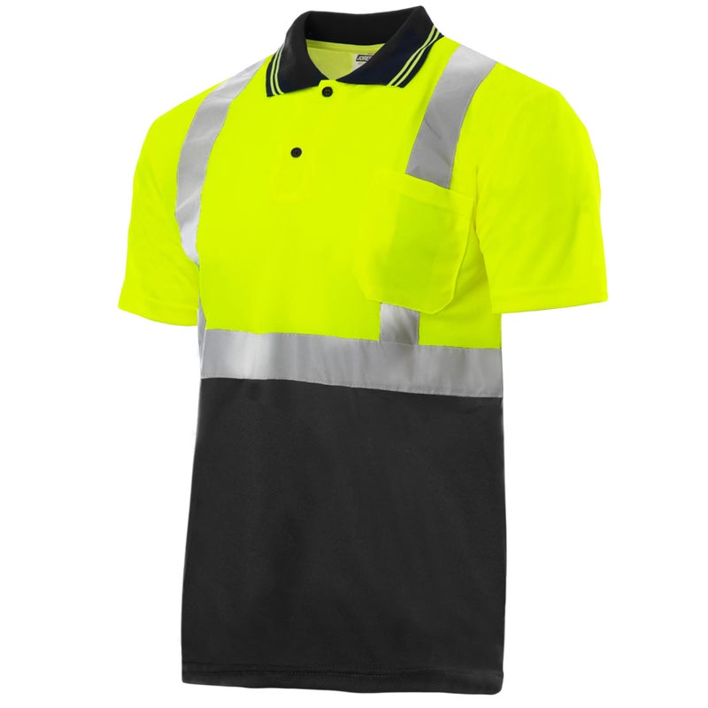 JORESTECH Safety Polo Shirt with Birdseye Polyester Stain-Concealing Design and Sewn-On Chest Pocket