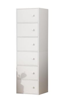 JOMILA Bookcase living room wall cabinet with door bedroom storage cabinet modern minimalist office simple floor-to-ceiling bookshelf (White, 40x30x153cm)  - Image 4