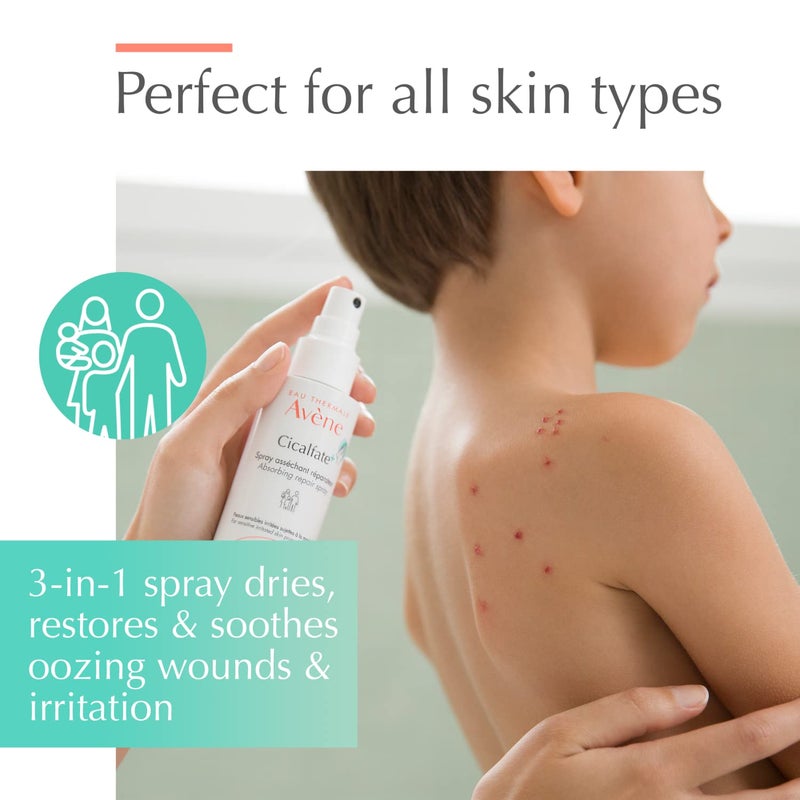 Avene Cicalfate+ Absorbing Soothing Spray to dry and restore irritated, sensitive skin, helps restore skin barrier, safe for infants, children and adults - Image 3