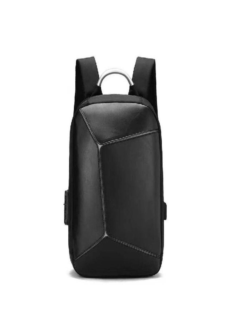 Leather Face Bag Anti-Theft (with A Lock) Design For Travel & Trip Bag + USB PORT  - Image 1
