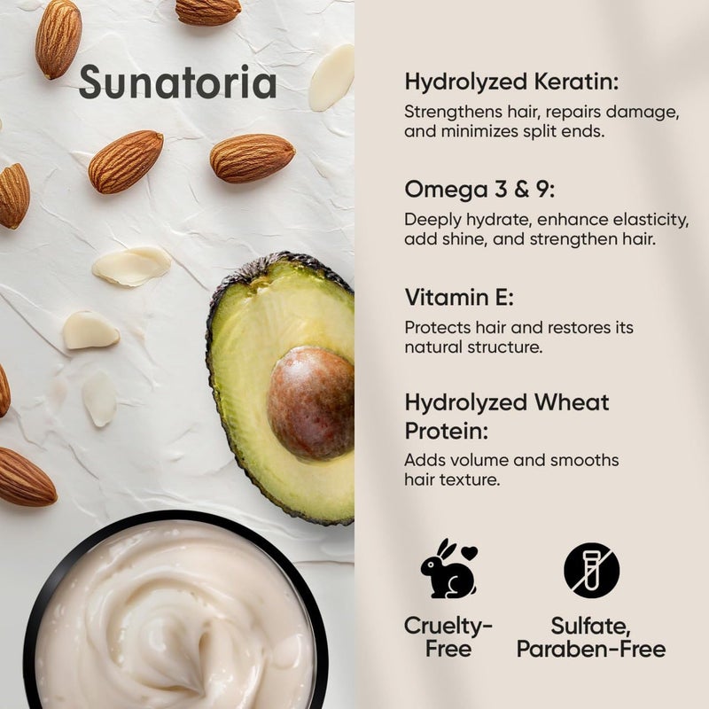SUNATORIA Keratin Hair Mask - Deep Conditioner for Dry Damaged Hair - Hydrates, Repairs, Nourishes - Keratin Hair Treatment - Deep Conditioning Hair Mask - Keratina Mascarilla Para el Cabello - Image 5
