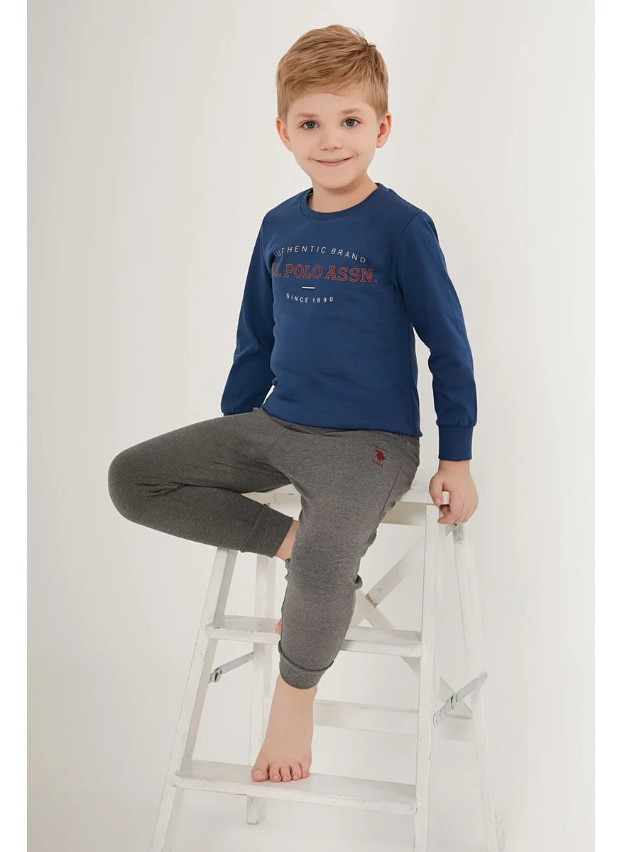 يو اس بولو اسن Shine 1890 Dark Blue Boy's Long Sleeve Pajama Set