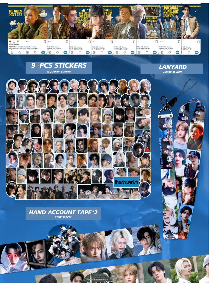 Harse ENHYPEN New Album Gift Box Includes Lomo Cards, Keychains, Diary Tapes, Lanyards, Standees, and Stickers - Image 3