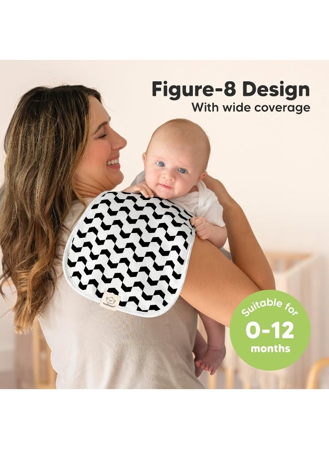 KeaBabies Organic Burp Cloths for Baby Boys and Girls - 5-Pack Ultra Absorbent Burping Cloth, Burp Clothes, Newborn Towel - Milk Spit Up Rags - Burpy Cloth Bib for Unisex, Boy, Girl - Burp Cloths (MONOS) - Image 3