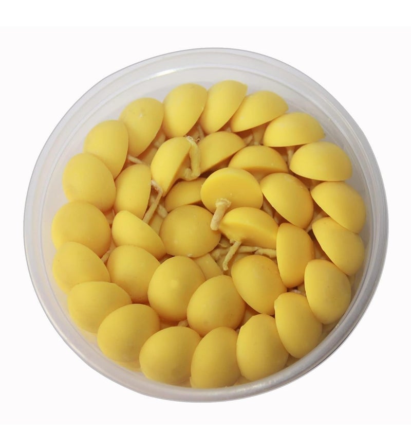 Om Phool Batti Cow Ghee Diya for Puja, 200 Pieces, Wax Free Vegan Ghee Batti/Wicks/Jyot for Puja Aarti, (Pack of 1, Yellow, 200 Pcs) - Image 2