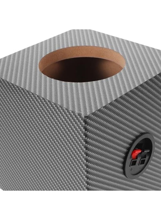 صندوق سماعات صوت للسيارة مقاس 4 بوصة، علبة ساب ووفر مغلقة مقاس 17.7 × 16.8 × 16.8 سم خشبية للشاحنات والسيارات والمنزل - Image 4