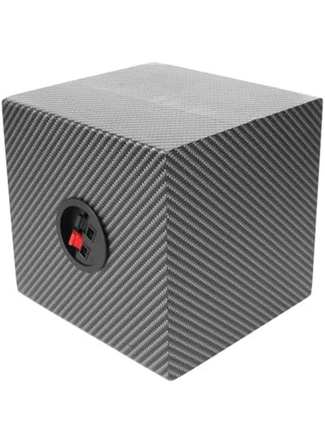 صندوق سماعات صوت للسيارة مقاس 4 بوصة، علبة ساب ووفر مغلقة مقاس 17.7 × 16.8 × 16.8 سم خشبية للشاحنات والسيارات والمنزل - Image 2