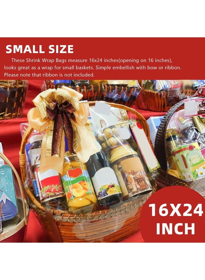 Morepack Shrink Wrap Bags for Gift Baskets,16x24 inches Clear PVC Heat Shrink Cellophane Wrap for Packaging 20 Pack - Image 2
