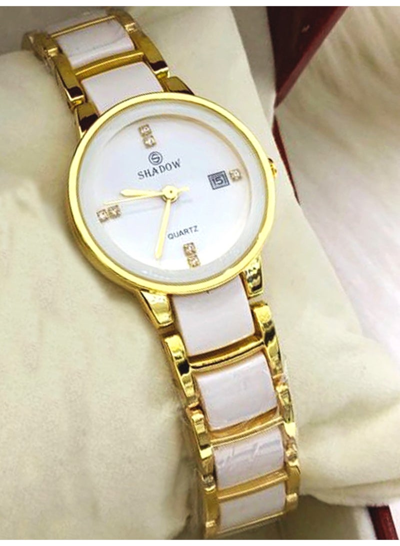 SHADOW Luxury Couple Watch Set - Premium Stainless Steel Matching His and Hers Quartz Wristwatches with Date Display & Crystal Indices - Image 5