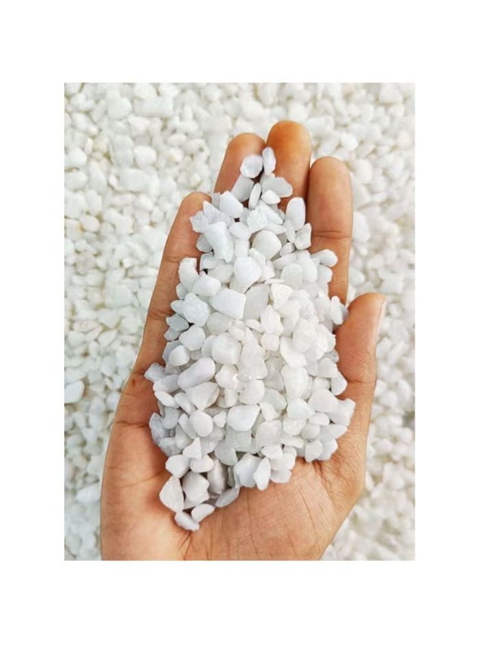 vsell24 2KG 5–8 mm Natural White Stone Chips – Decorative Gravel for Aquascaping, Garden Design, Planters, and Outdoor Landscaping - Image 1