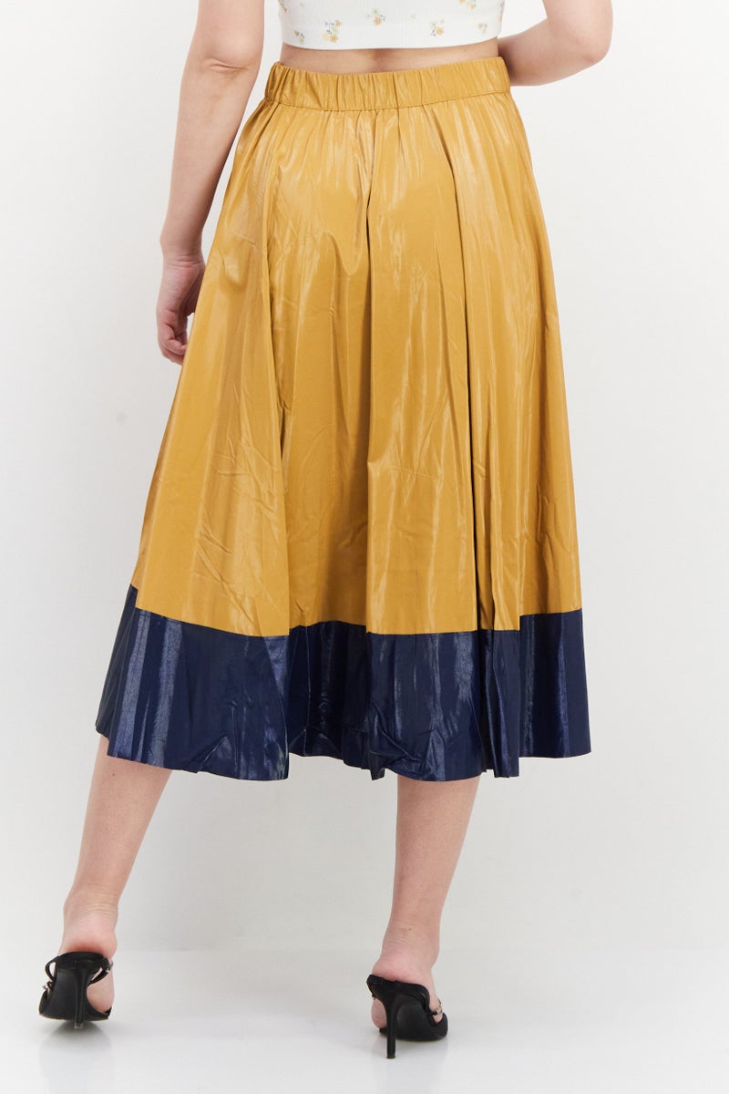 ONLY Women Solid Midi Skirt, Brown - Image 4