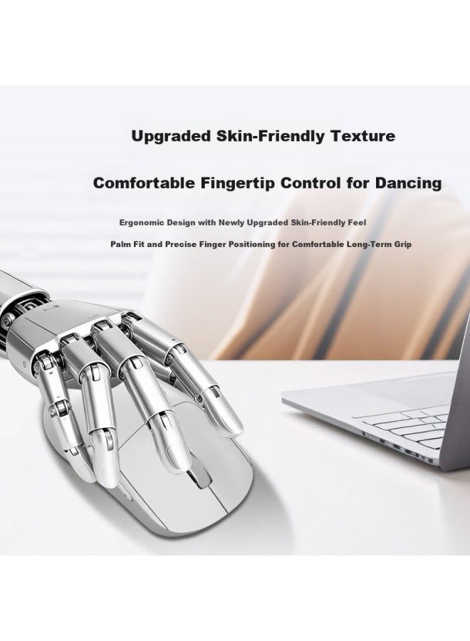 Venfish Ai Smart Voice Mouse Silent Wireless Bluetooth Mouse Voice Typing Translation One-click Screenshot Rechargeable Office Mouse Cloud White - Image 2